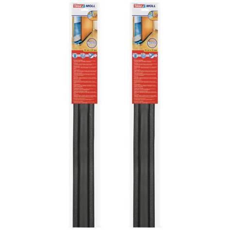 Türbodendoppeldichtung tesamoll® Anthrazit - 0,95 m x 25 mm (2 Stück) - Effektiver Zugluftstopper