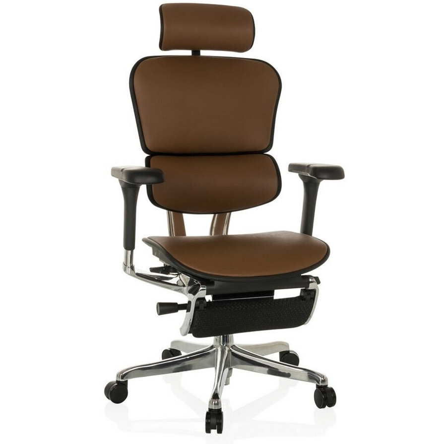 HJH Office Ergohuman Plus Legpro Gen2 - Brauner Ergonomie Bürostuhl