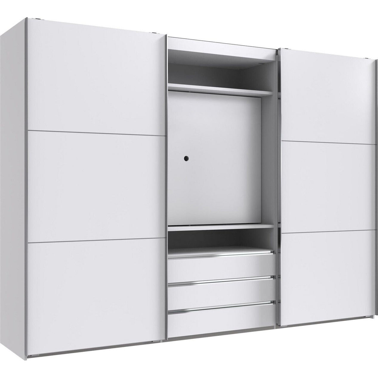 Magic Fresh to Go Kleiderschrank mit TV-Element – 300x216 cm – Weiß