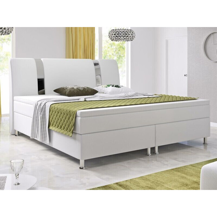 Inter Link Riva Bett 180x200 cm - Kunstleder Weiß