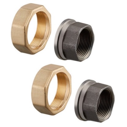 OVENTROP Tüllenanschluss-Set 1350476 - Gewindetülle Rp 1 1/4 Zoll, 2-fach, ÜM G 2Zo