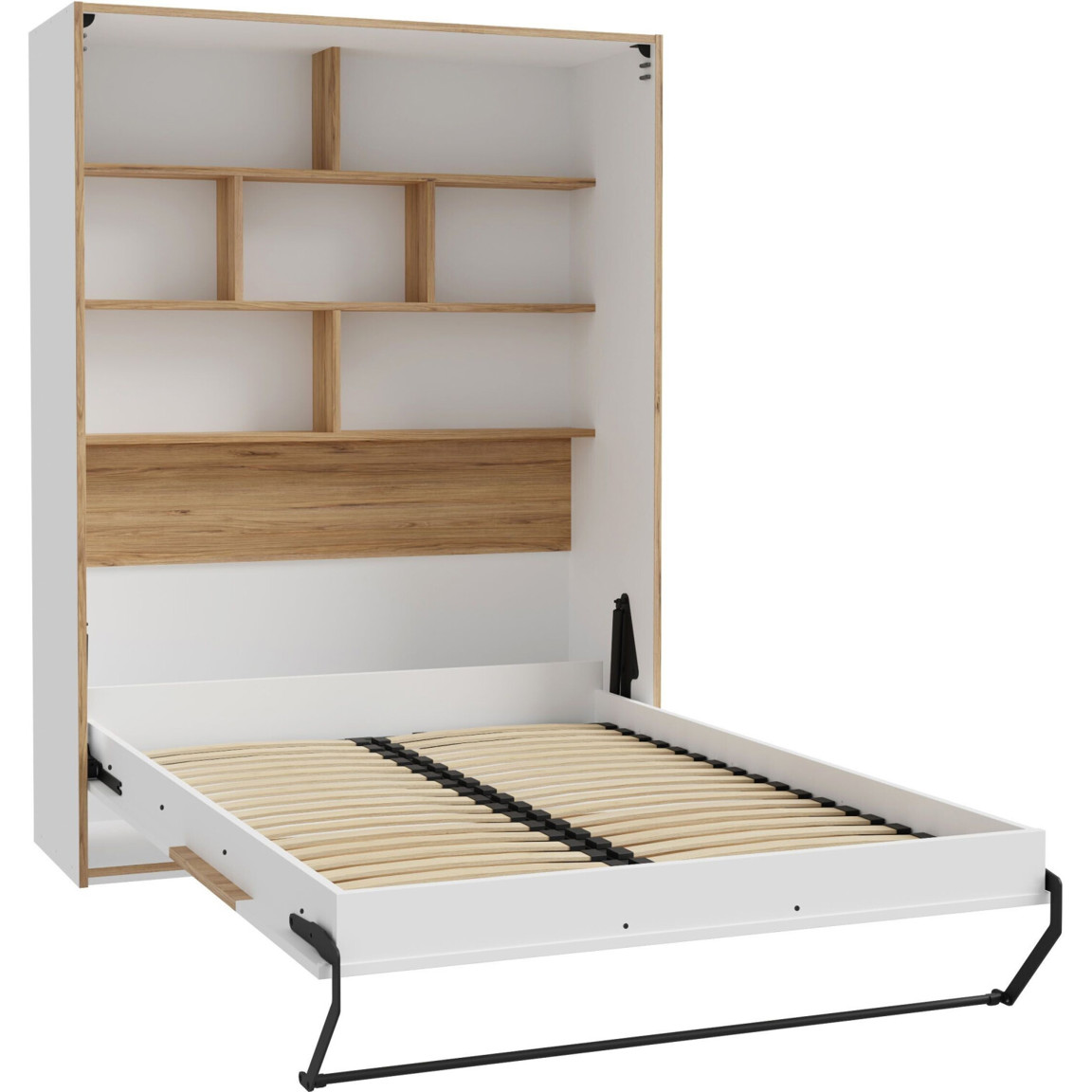 Forte Schrankbett 140x200 cm in Catania-Eiche/Weiß – Stauraum für Ihr Schlafzimmer