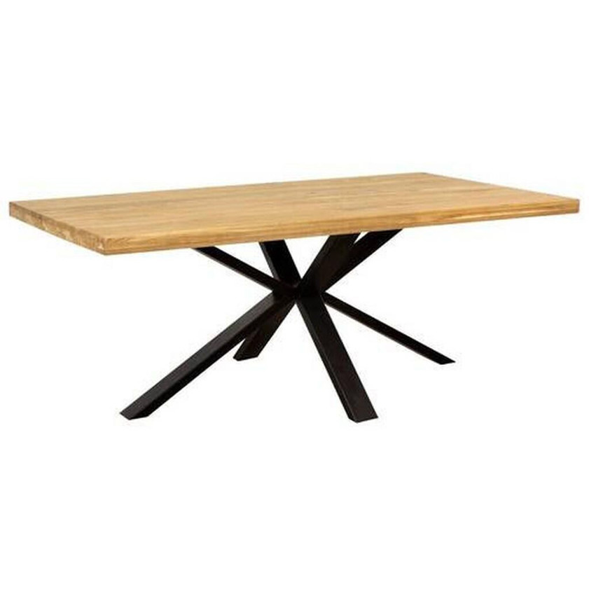Eleganter Esstisch aus massiver Eiche in rechteckiger X-Form - 100x75x200 cm