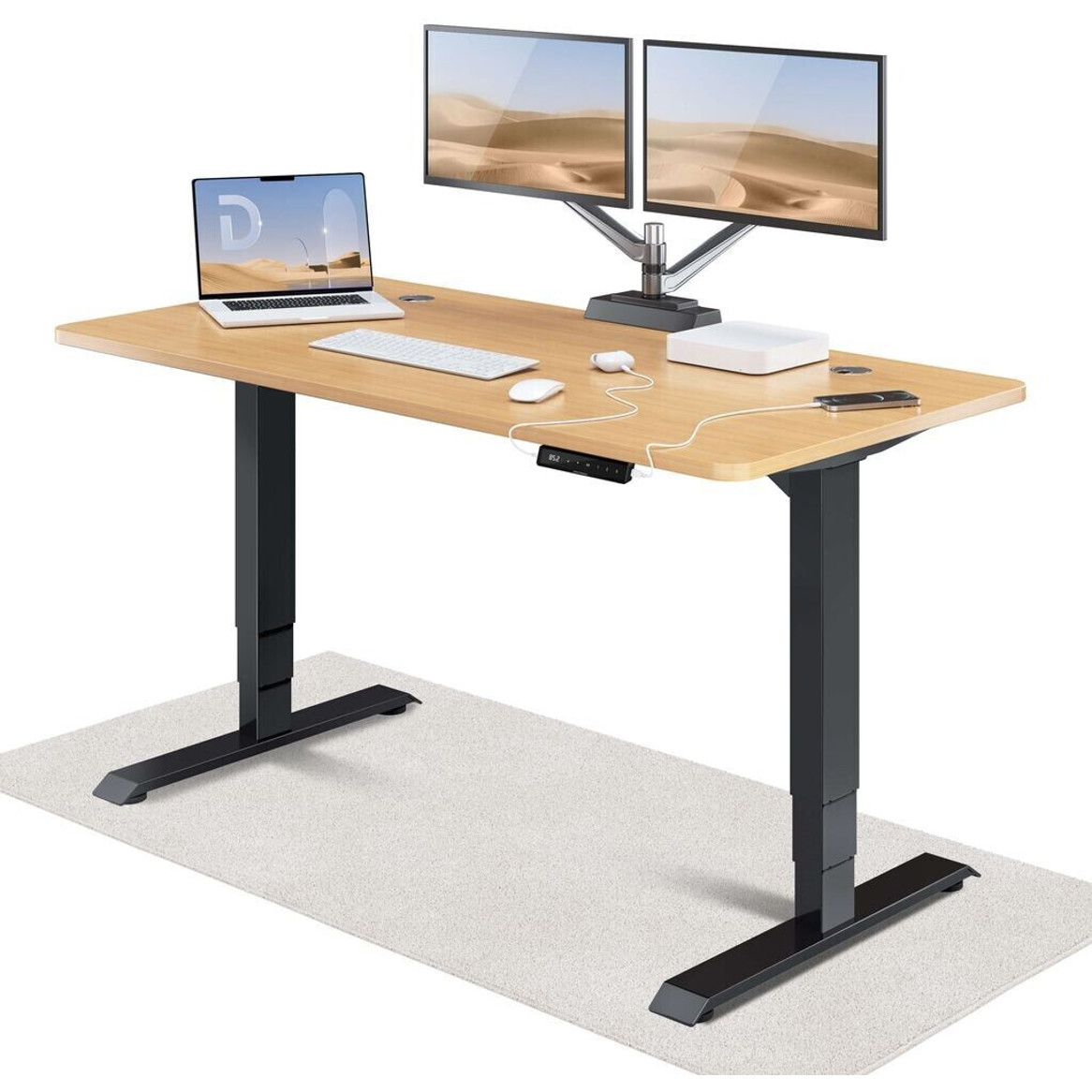 Desktronic Home Pro Schreibtisch 160x80cm in Eiche/Schwarz