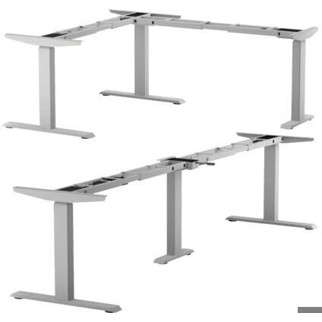 BMB E-Corner 3 - 64-129 cm - Silber - Schreibtisch