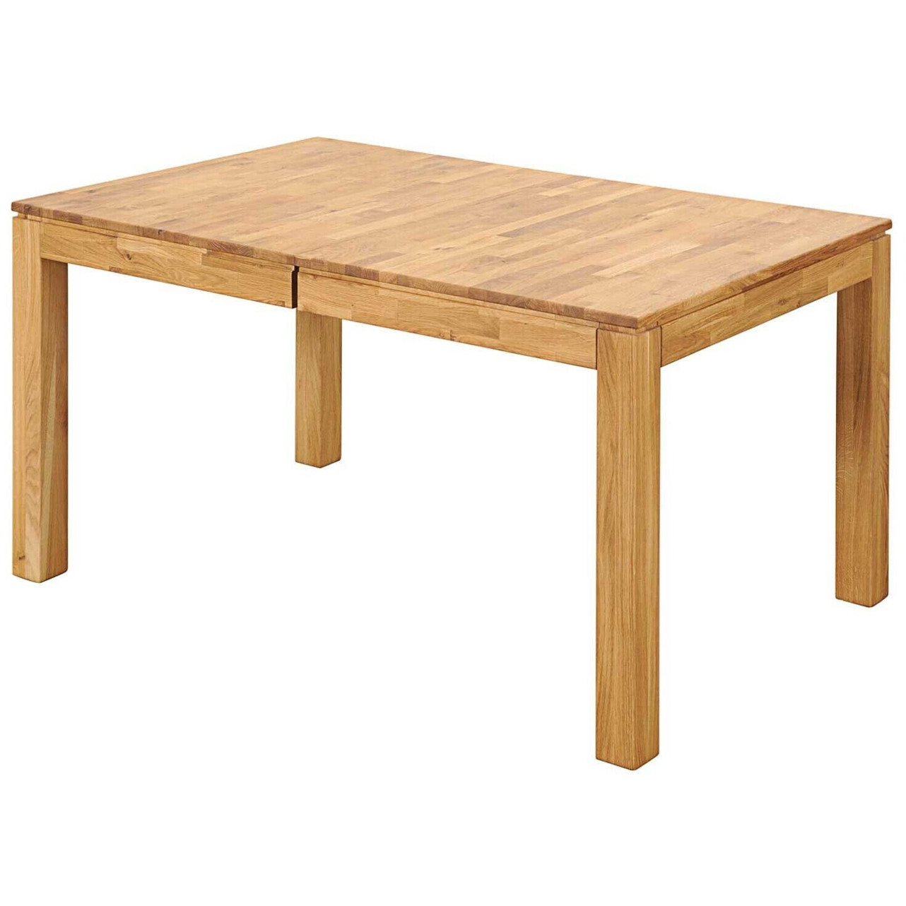 Forte Ausziehbarer Esstisch 140x90 cm aus massiver Wildeiche