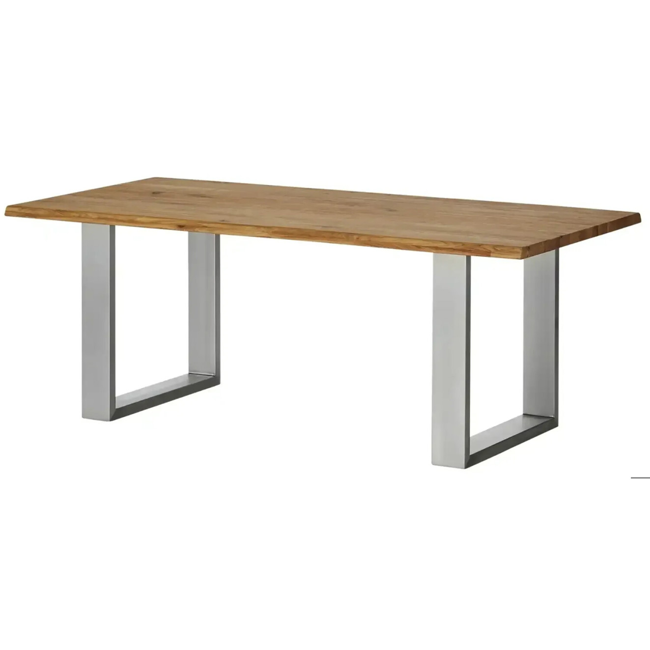 Holzfarbener Massivholz Kufentisch Greta – 90x77 cm