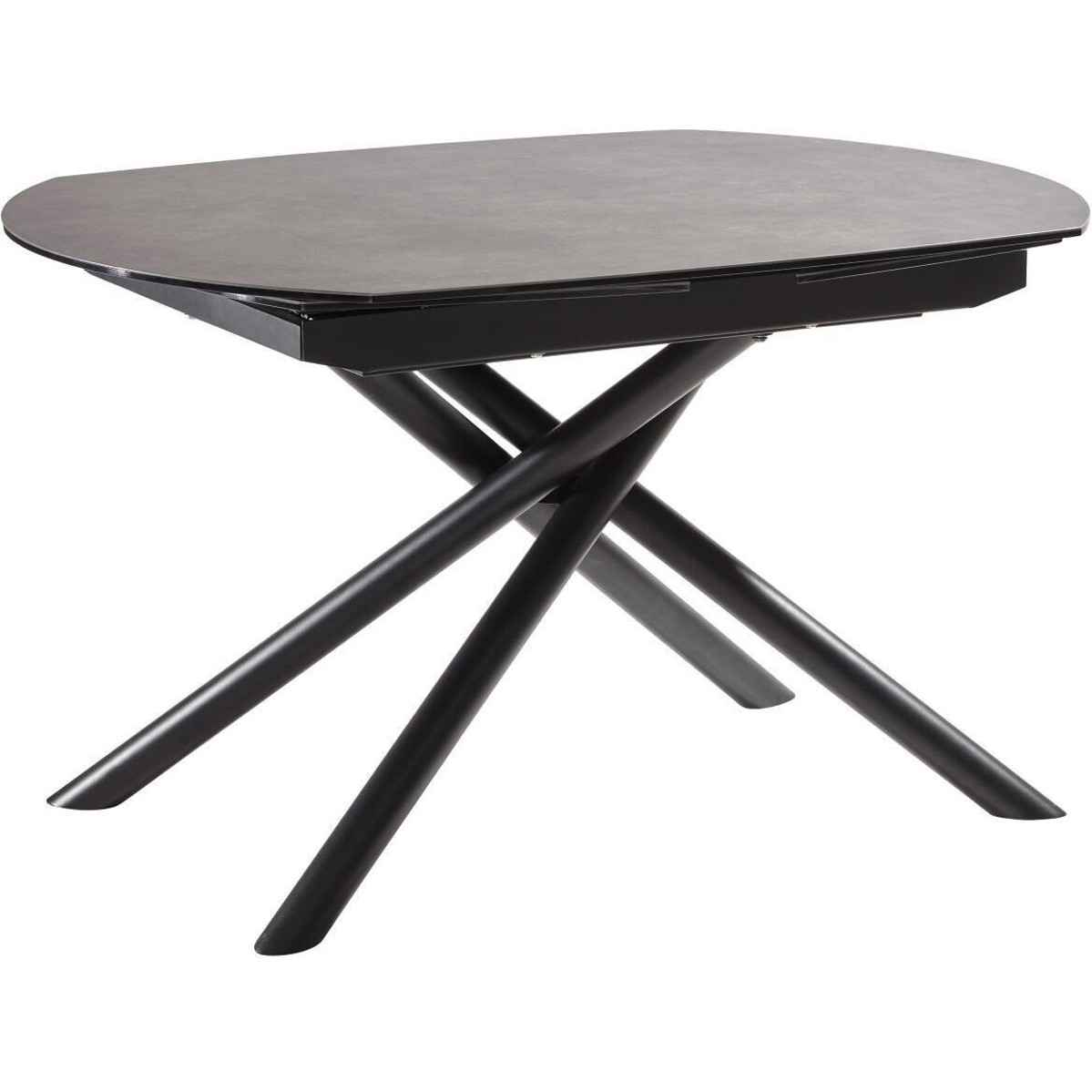 Ovaler Noveltisch Binz 130-190x100x77 cm in Schwarz