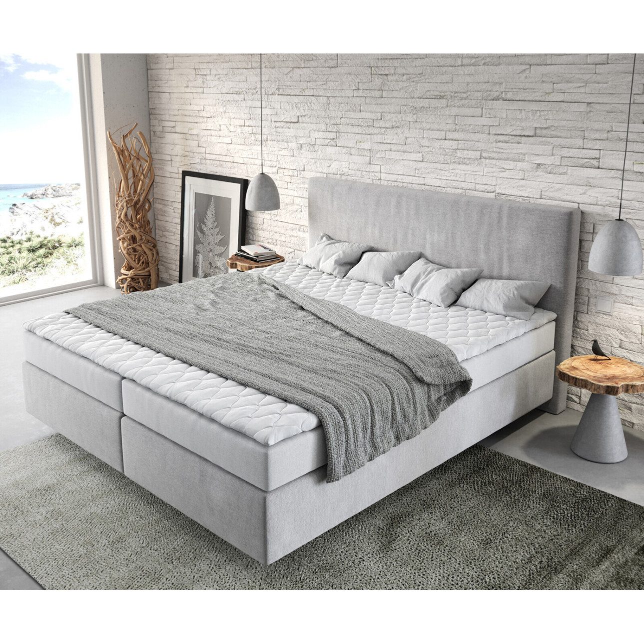 DeLife Dream-Well Mikrofaserbett 180x200 cm - Grau
