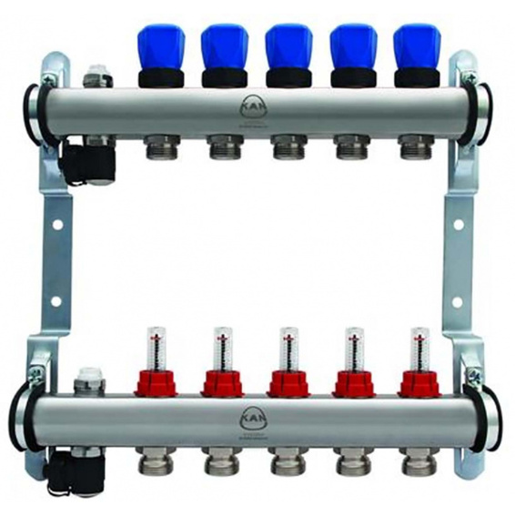 KAN-therm Heizkreisverteiler ES 8-fach - 490 mm, M30x1.5, Durchflussoptimiert