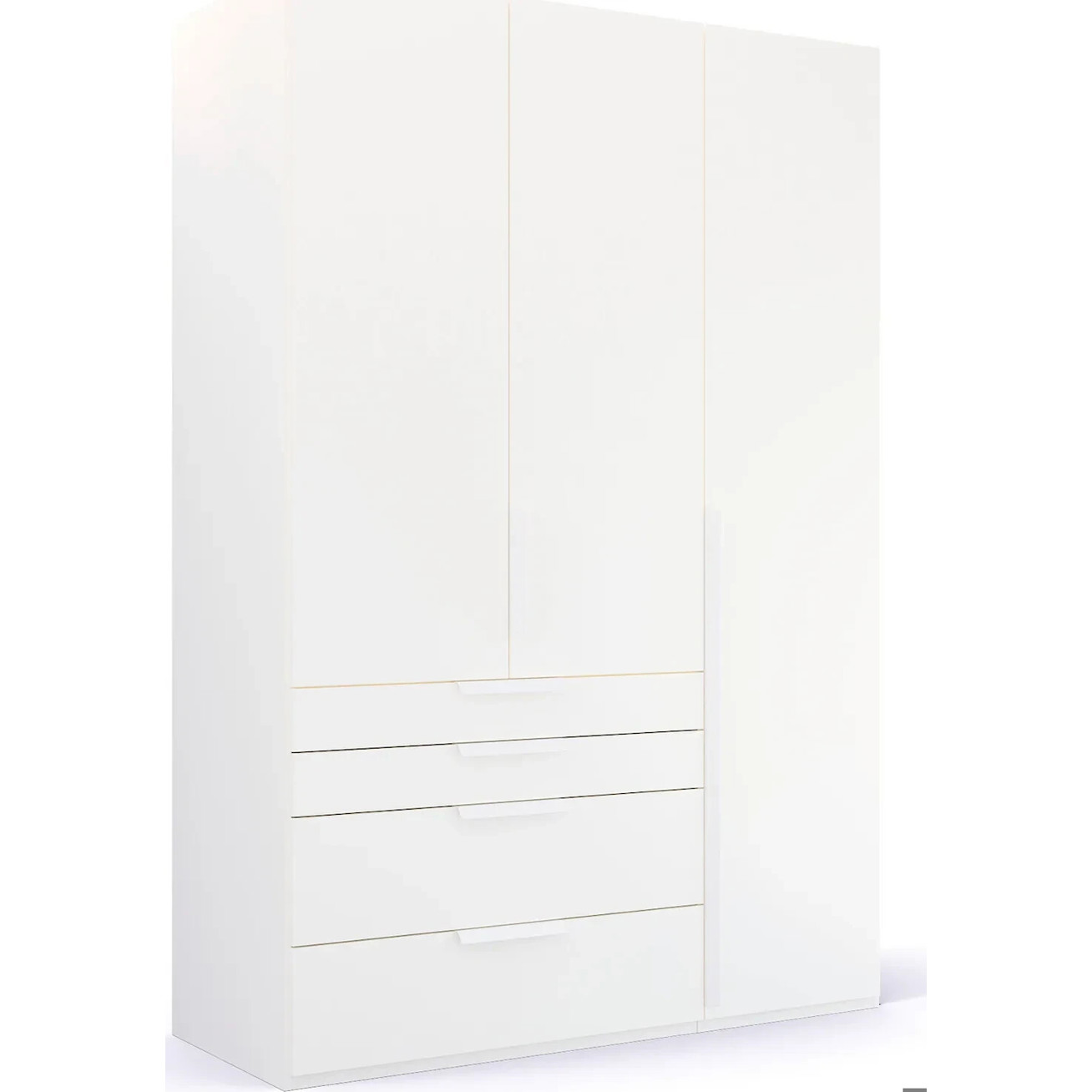 Alpinweißer Kleiderschrank Rauch Purisma 151x223 cm mit Schubladen