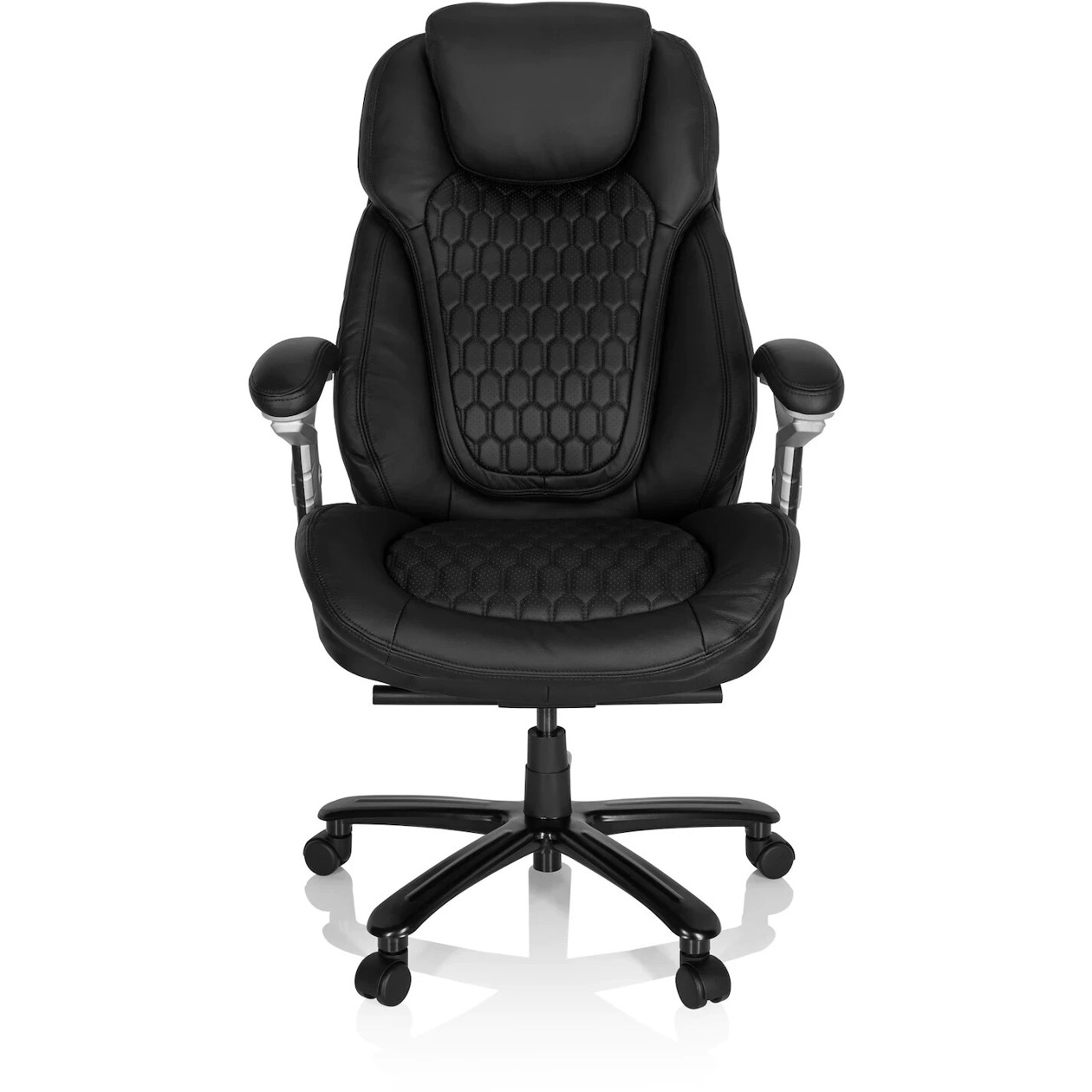 HJH Office Pullmann XXL - Schwarzer Leder Bürostuhl